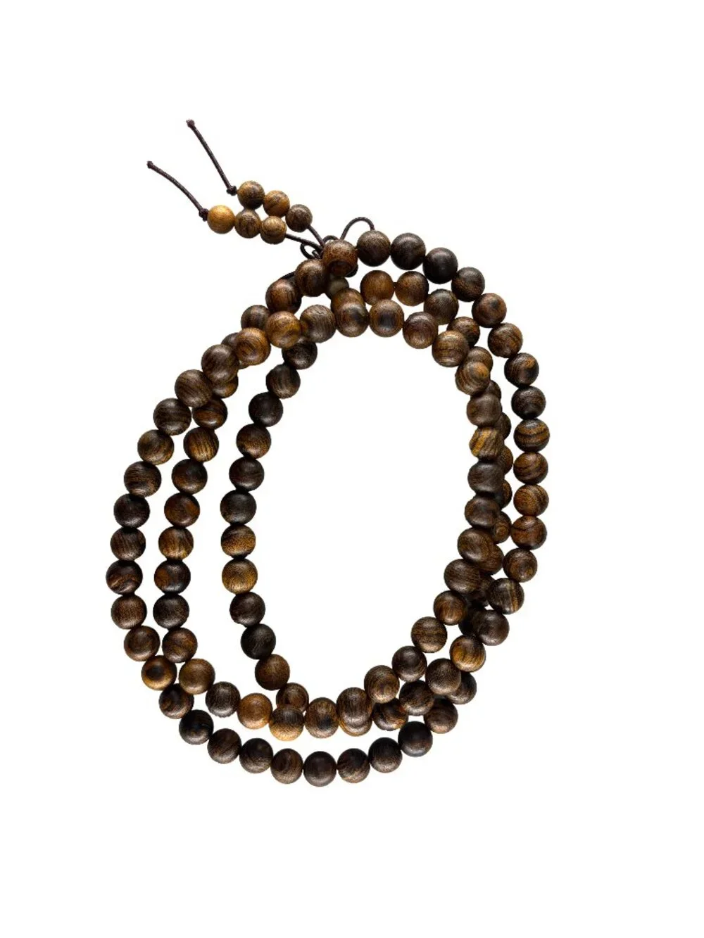 Natural Tiger Sandalwood 8mm 108 Beads Mala Necklace Bracelet 32.7g Wood